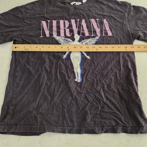 Nirvana In Utero T-Shirt H&M Black Short Sleeve Oversized Womens XS EUC - Picture 5 of 6
